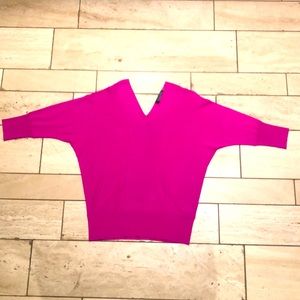 Magaschoni Women’s Fuchsia Silk and Cashmere Sweater